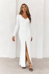 Your Style Guide Long Sleeve Maxi Dress White