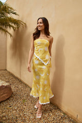 Reach The Stars Strapless Top Yellow