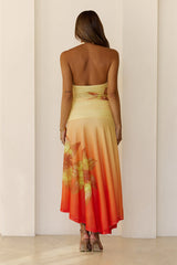 Starlit Petal Maxi Skirt Yellow