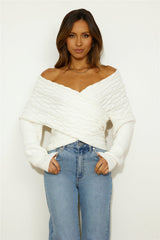 Twisted Kind Knit Sweater White