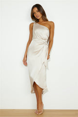Fill My Glass Midi Dress Champagne