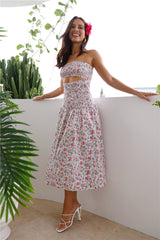 Picking Blooms Midi Dress Pink