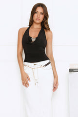 Dreamy But Polished Halter Top Black
