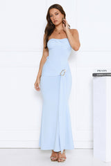Luxe Rendezvous Strapless Maxi Dress Blue