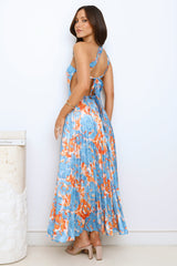 Dressed And Ready One Shoulder Satin Maxi Dress Blue