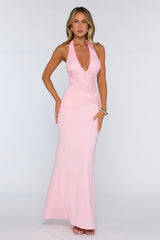 Always That Girl Halter Maxi Dress Pink