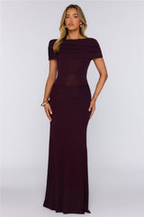 Darling Party Off Shoulder Maxi Dress Wine