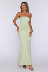 Better Energy Strapless Maxi Dress Light Green