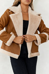 Hot Cocoa Faux Leather Jacket Brown