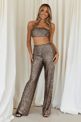 Shimmer Life Sequin Pants Black