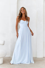 DEAR EMILIA Ballroom Dancing Maxi Dress Blue