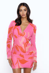 Luxe Boat Party Mini Dress Pink