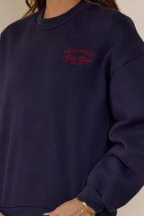 BASE Girls Club Round Neck Sweatshirt Navy