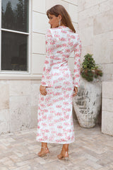 Channeling You Mesh Long Sleeve Maxi Dress White