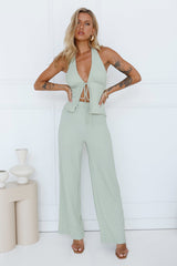 Along The Beach Halter Top Sage