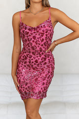 Twinkle Nights Sequin Mini Dress Pink