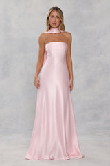 Satin Neck Scarf Light Pink
