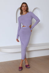 Icy Waves Midi Dress Purple
