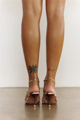 Ramos Stone Heels Red Brown Print