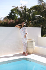Best Fit Maxi Dress White Red Floral
