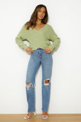Aligned With You Knit Top Green