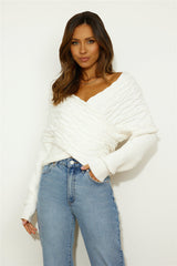 Twisted Kind Knit Sweater White