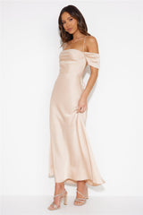 Lover Of Love Satin Maxi Dress Champagne