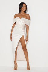Formal Affair Satin Maxi Dress Pearl