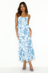 Diamond Waters Maxi Dress Blue