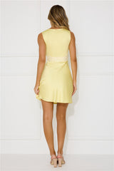 Smooth Seduction Satin Slip Dress Yellow