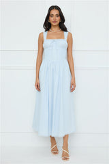 Luxe Serene Midi Dress Blue