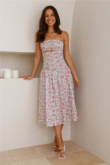 Picking Blooms Midi Dress Pink