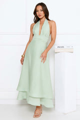 Opal Glow Halter Maxi Dress Green