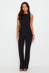 Refined Edge High Rise Straight Leg Tailored Pants Black