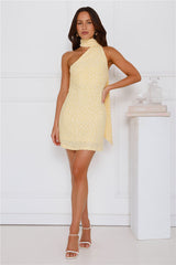 Flirty Finesse Mini Dress Yellow