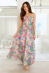 Floral Vibe Strapless Maxi Dress Floral