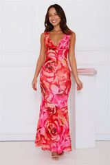 Pop Of Vibrancy Mesh Maxi Dress Pink