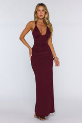 Beauty Of Night Maxi Dress Burgundy