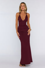 Beauty Of Night Maxi Dress Burgundy