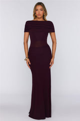 Darling Party Off Shoulder Maxi Dress Wine