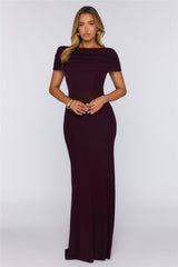 Darling Party Off Shoulder Maxi Dress Wine