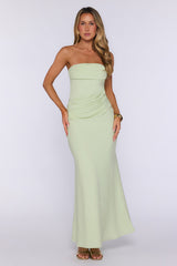 Better Energy Strapless Maxi Dress Light Green