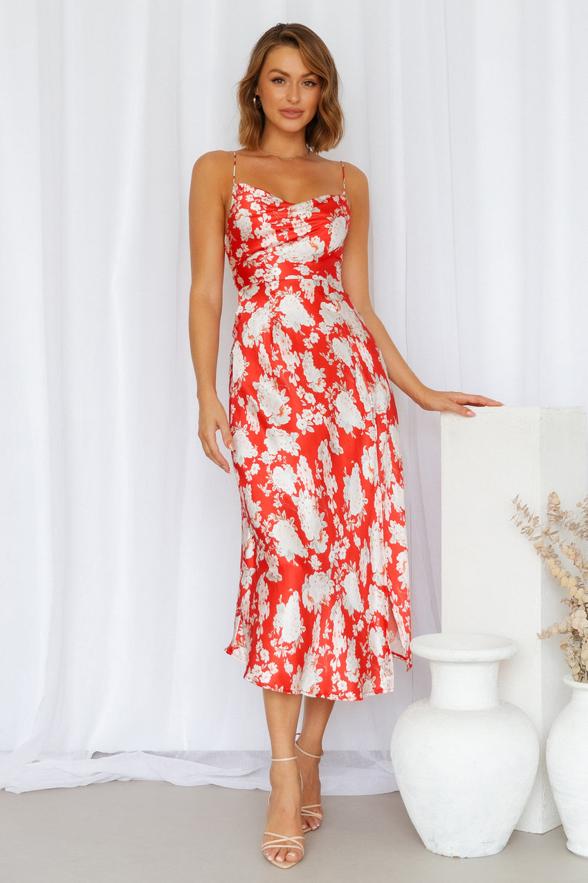 My First Time Midi Dress Red