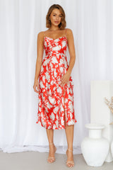 My First Time Midi Dress Red