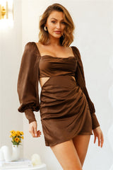 Romantic Air Dress Brown