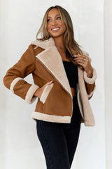 Hot Cocoa Faux Leather Jacket Brown