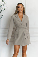 Chic Statement Blazer Dress Taupe