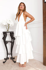 Party Of The Year Satin Maxi Dress White