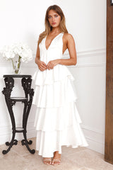 Party Of The Year Satin Maxi Dress White
