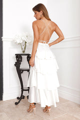 Party Of The Year Satin Maxi Dress White